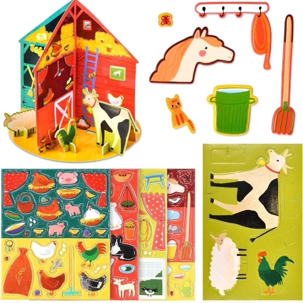 Farm Animal Puffy sticker set